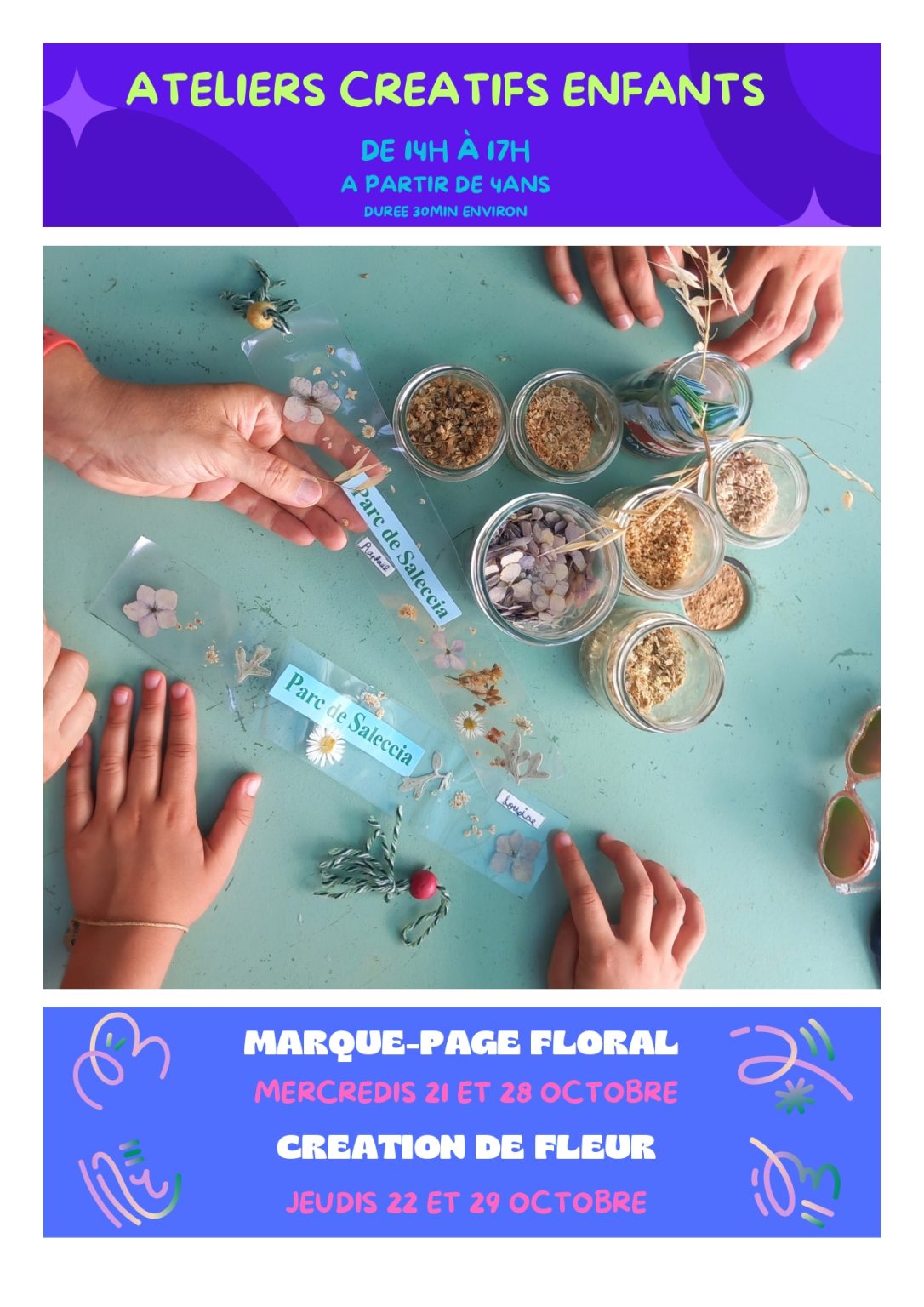 Atelier créatif pour les enfants au Parc de Saleccia
